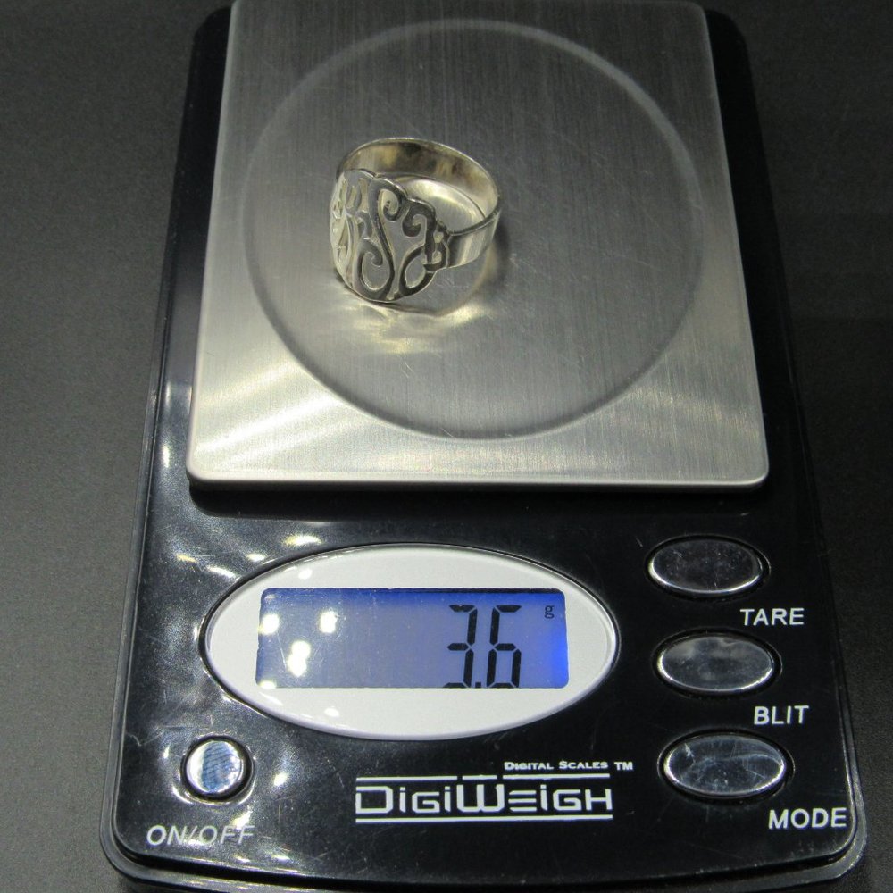 Size 8.75 Sterling Silver RSG Initial Band Ring - Picture 8 of 8